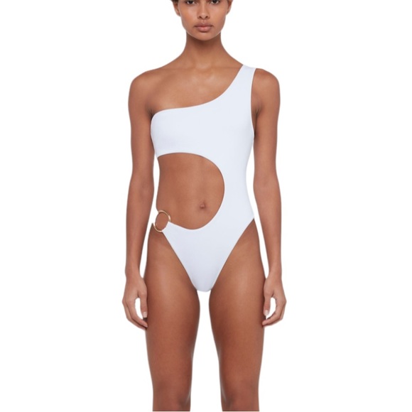 Louisa Ballou Other - Louisa Ballou Half Moon Cutout One Piece Swimsuit White M NWT